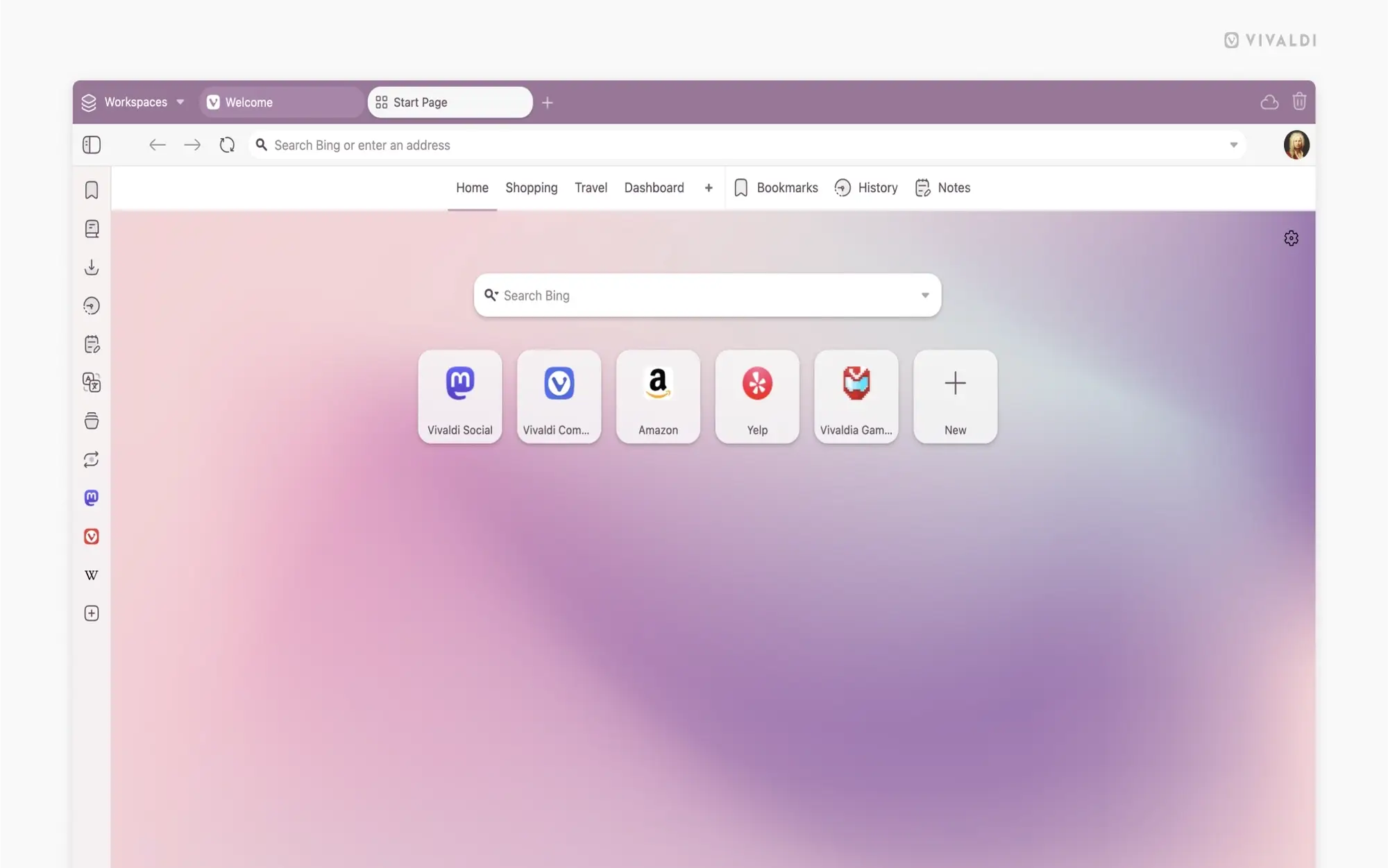 Purple colored style - Vivaldi Browser for Windows - Features, Review & Free Download