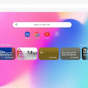 Samsung internet homepage