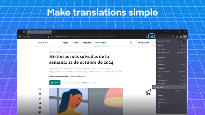 Translate any webpage - Mozilla Firefox for Windows - Privacy, Custom AI & Speed (Download)