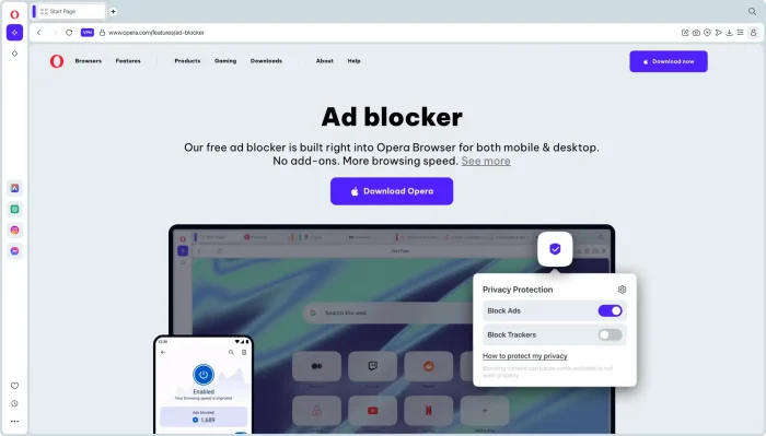 Ad blocker in opera