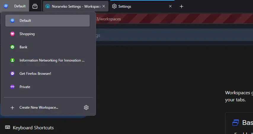 Edit workspaces - Floorp Browser for Windows - Firefox with Full UI Customization