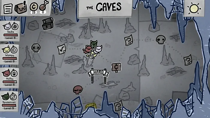 The caves map