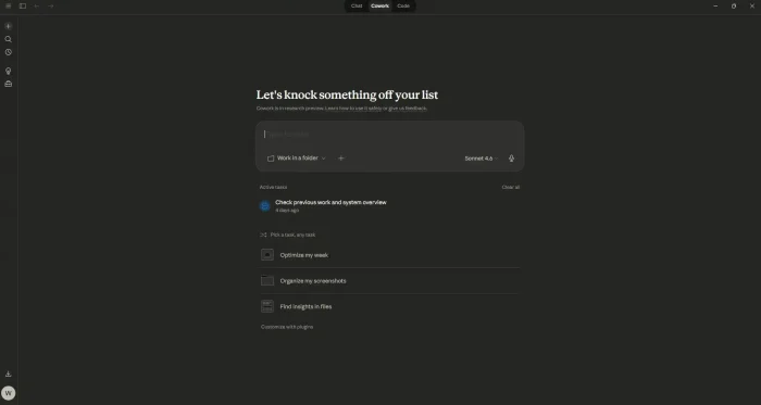 Claude desktop homescreen - Claude for Windows: AI Assistant for Writing, Code and Research (2026)