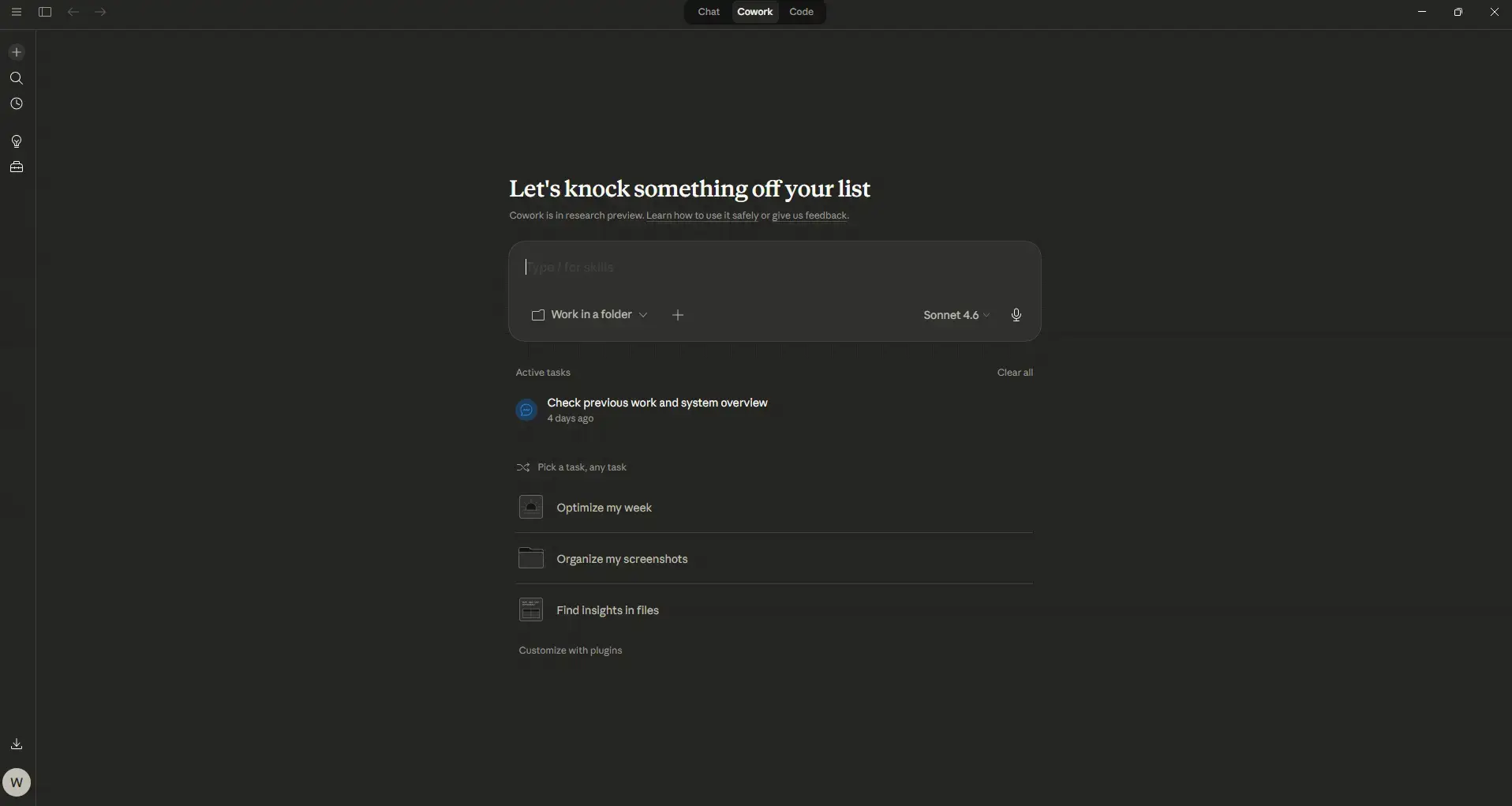 Claude desktop homescreen - Claude for Windows: AI Assistant for Writing, Code and Research (2026)