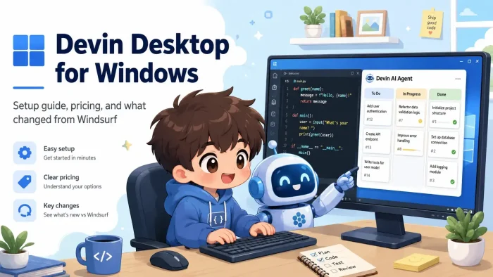 Devin desktop on pc cover Devin desktop on pc cover - Devin Desktop for Windows: Complete Setup Guide (2026)