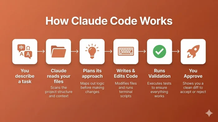 How claude works infographic - Claude for Windows: AI Assistant for Writing, Code and Research (2026)