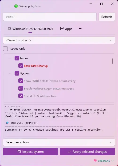 Inspect system - Winslop for Windows: Remove Copilot, Bloat and Telemetry (2026)