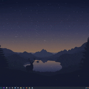 Interactive night with deer wallpaper
