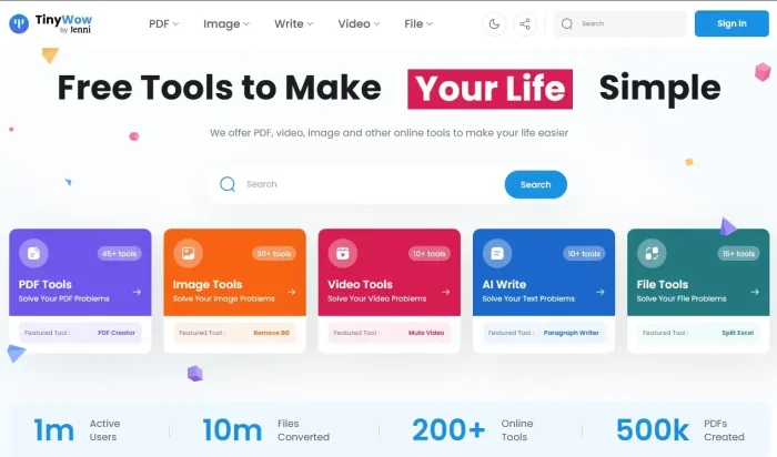 Tinywow website - 10 Best Free Online PDF Editors for Windows in 2026: Compared