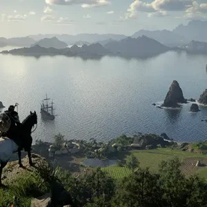 Looking down on lake