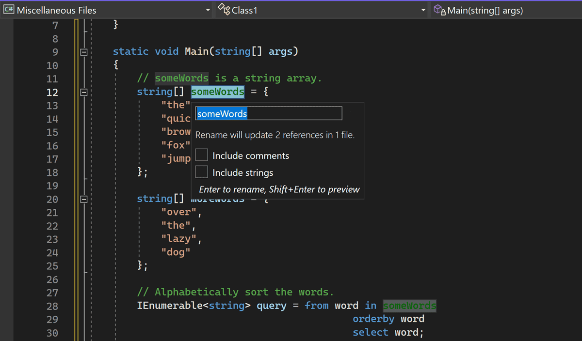 Rename string - Visual Studio 2026: New Features, System Requirements & Download