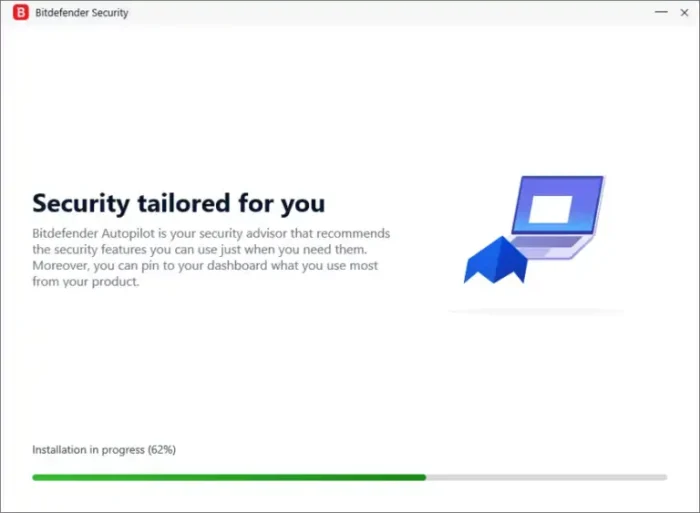 02 install progress - copy - Bitdefender for Windows: Complete Setup & Plan Guide (2026)