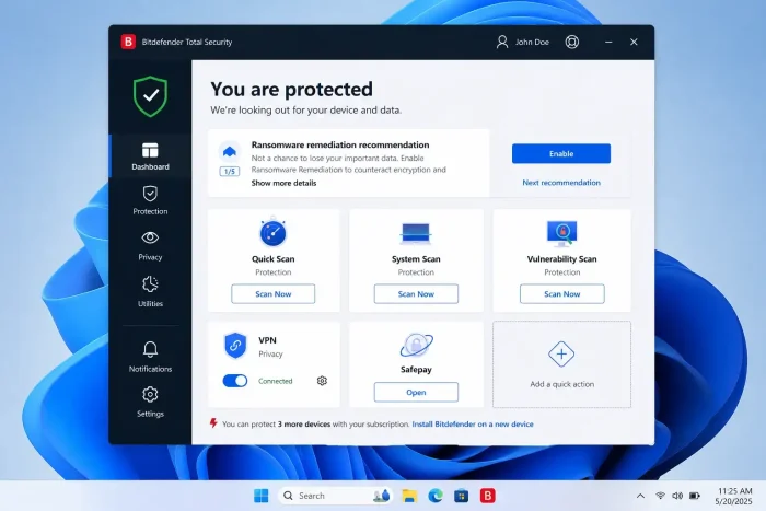 03 dashboard toggle buttons - copy - Bitdefender for Windows: Complete Setup & Plan Guide (2026)