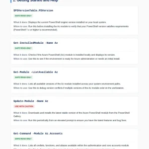 Screenshot of azure powershell commands pdf