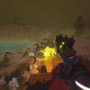 Gameplay graphics holding gun