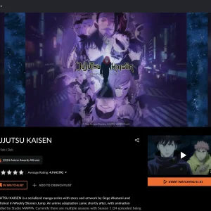 Jujutsu kaisen on crunchyroll screenshot