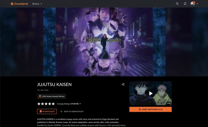 Jujutsu kaisen on crunchyroll screenshot - Crunchyroll for Windows: Setup, Plans & Streaming Guide