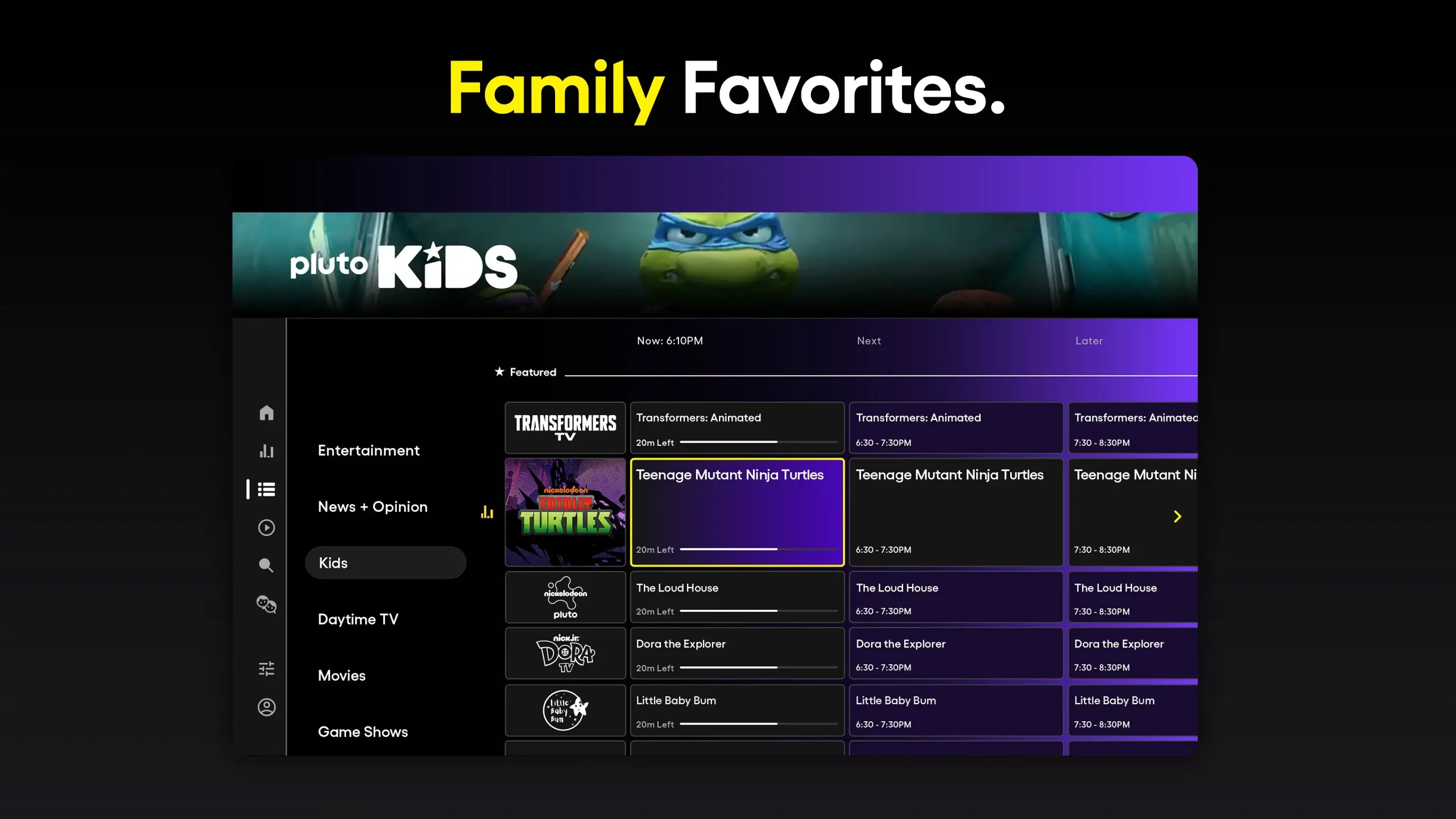 Kids channels content list - Pluto TV for Windows - Setup, Channels & Tips
