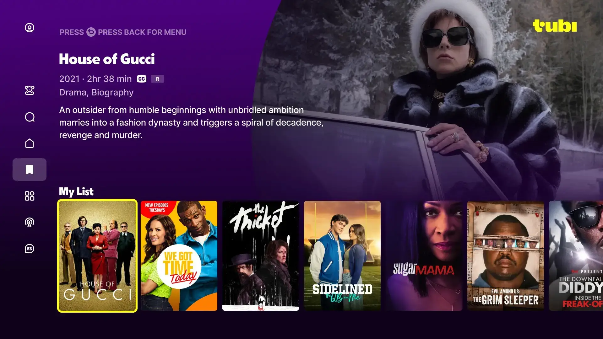 Watch popular shows house of gucci - Tubi for Windows: Free Movies and Live TV Setup Guide