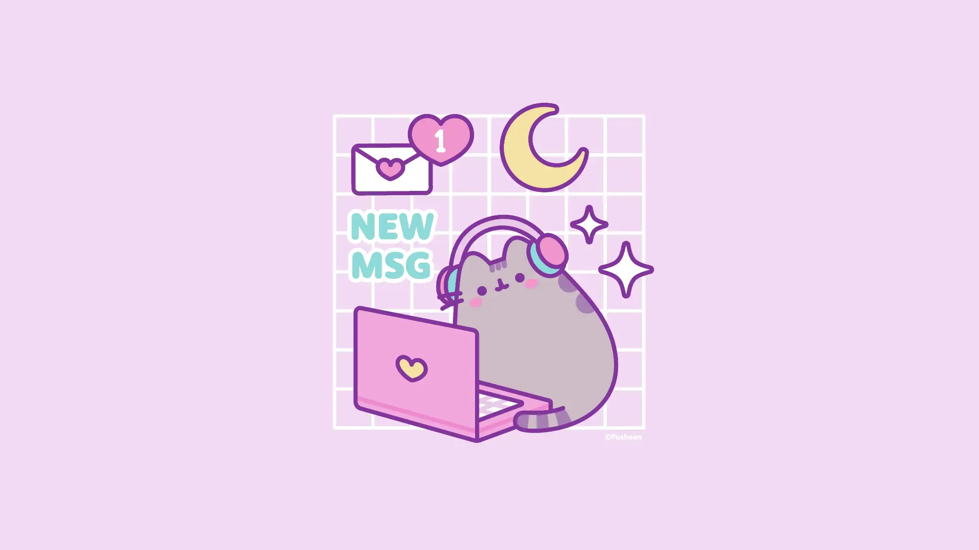 Pusheen Gamer Official Theme wallpaper preview on a Windows desktop