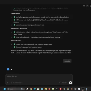 Example of chat screenshot