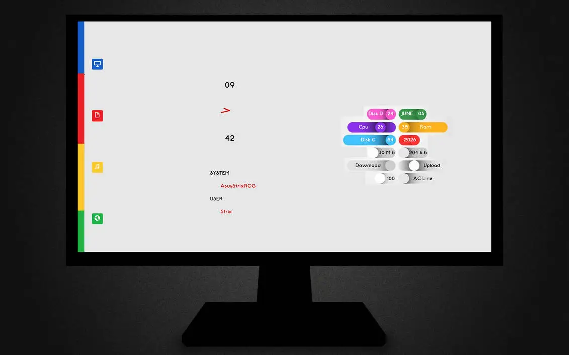 FLOW Rainmeter skin screenshot
