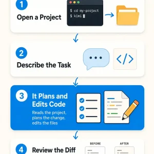 How kimi code works infographic