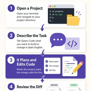 How qwen code works infographic