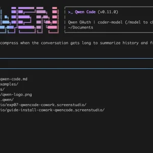 Starting page qwen code