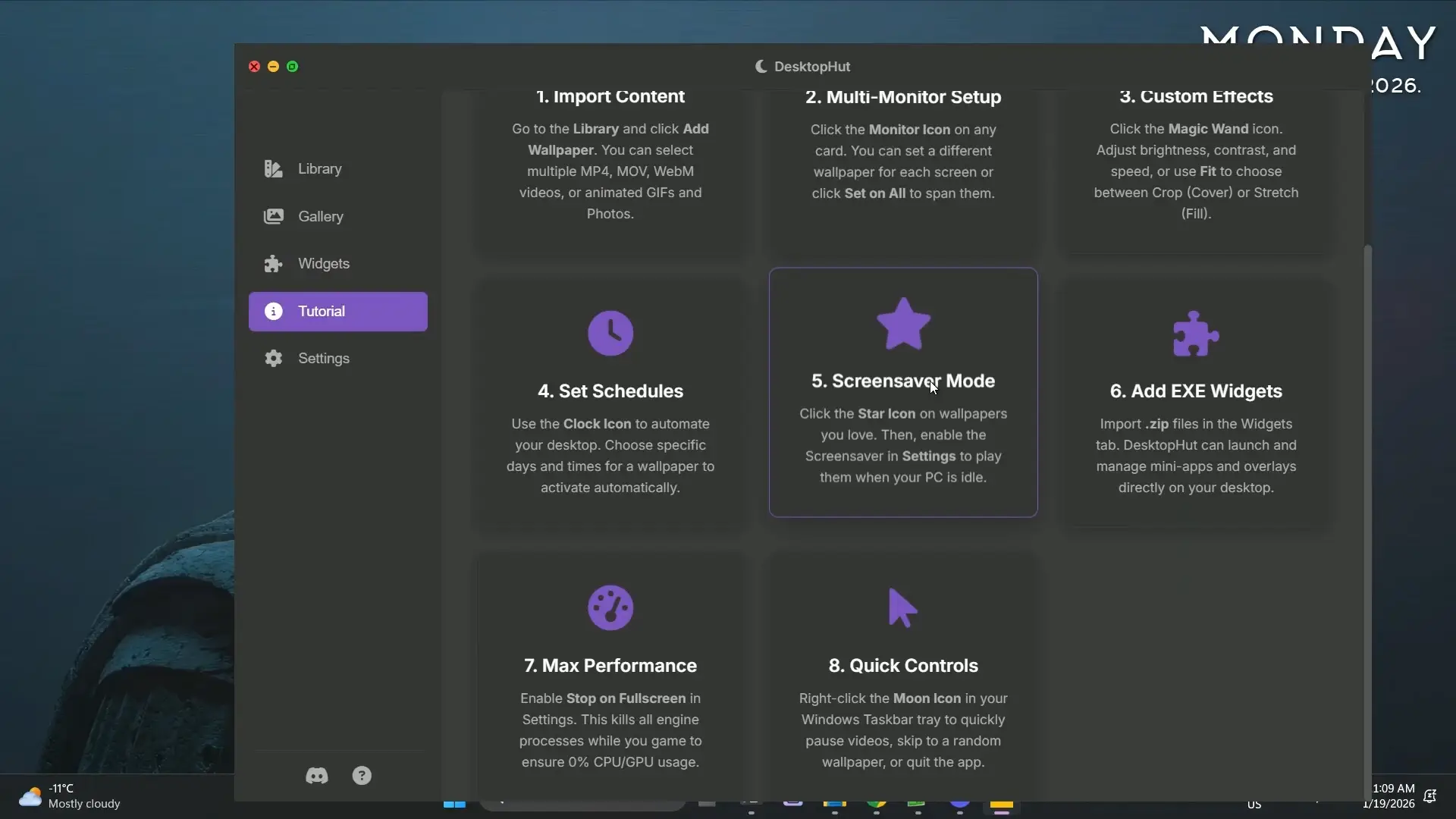 Tutorial desktophut software - DesktopHut for Windows: Live Wallpaper Setup Guide