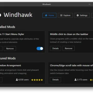 Windhawk screenshot - Windhawk for Windows - Setup, Mods & Safety Guide