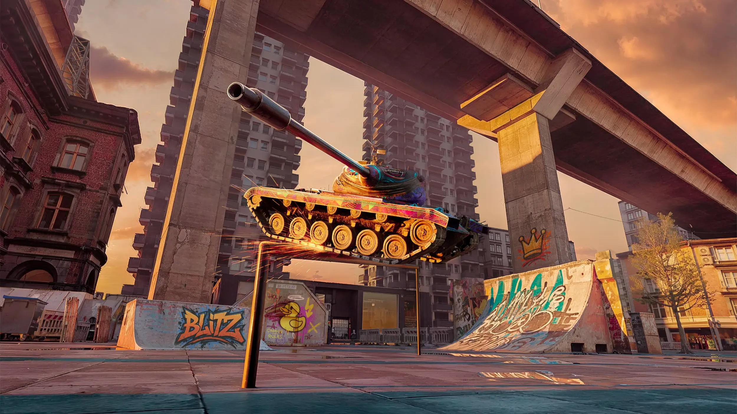 World of Tanks Blitz - Midnight Barrage wallpaper preview on a Windows desktop