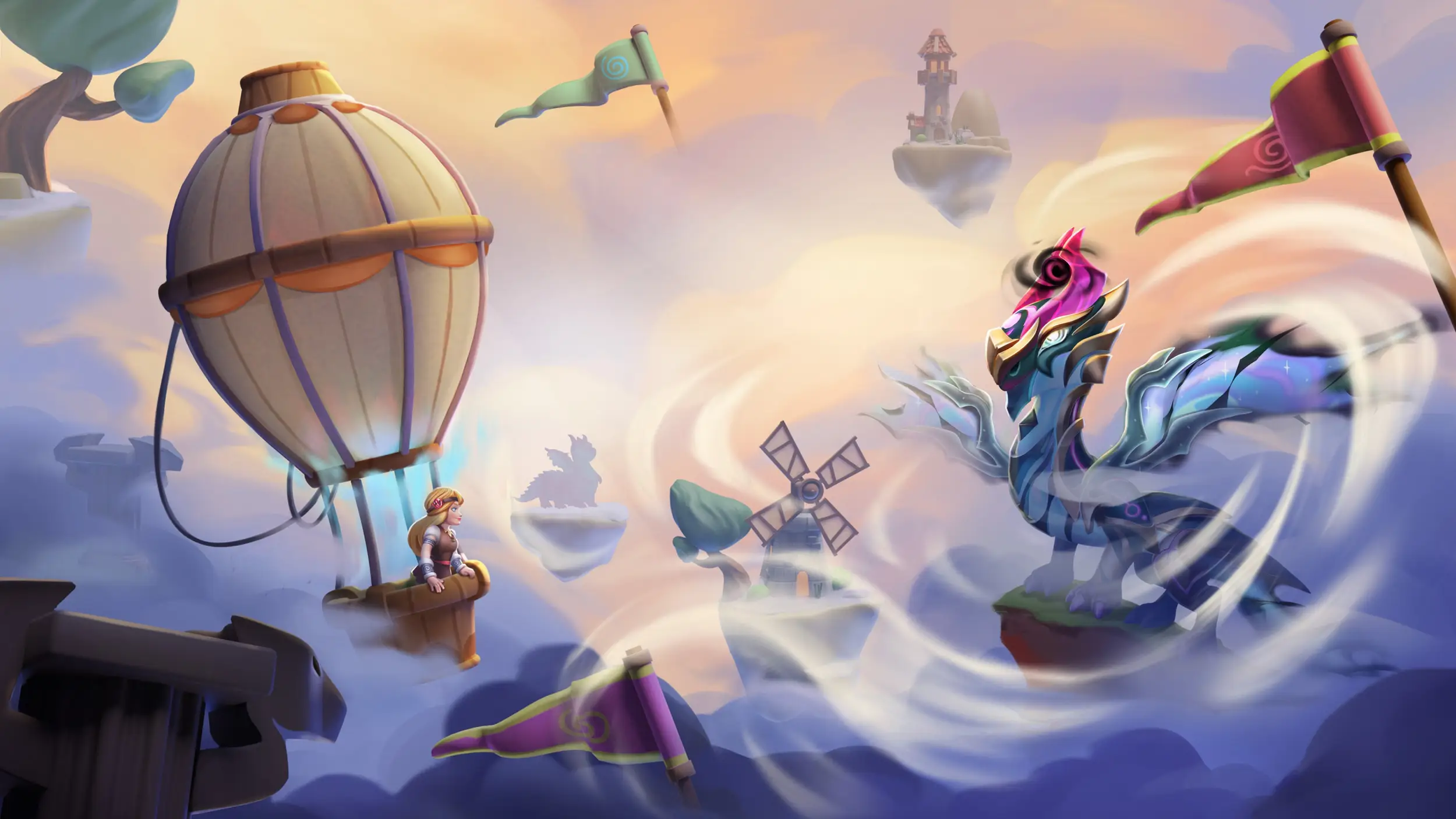 Dragon Mania Legends Official Theme wallpaper preview on a Windows desktop