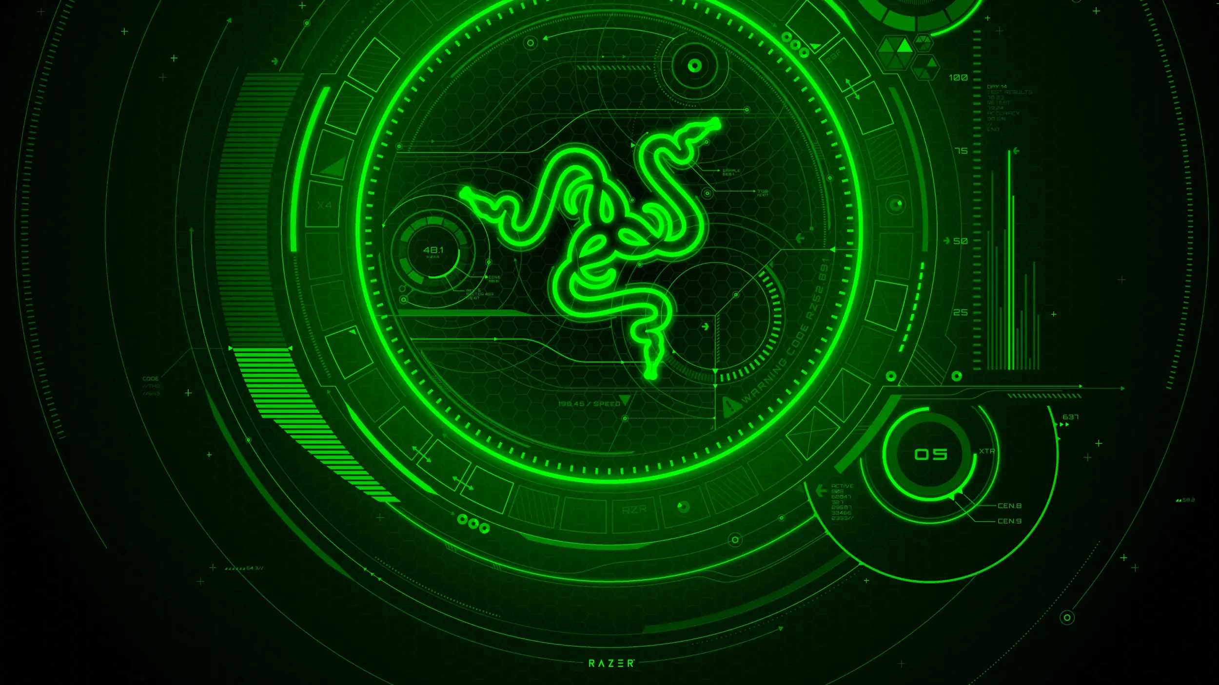 Razer Axon Official Theme wallpaper preview on a Windows desktop