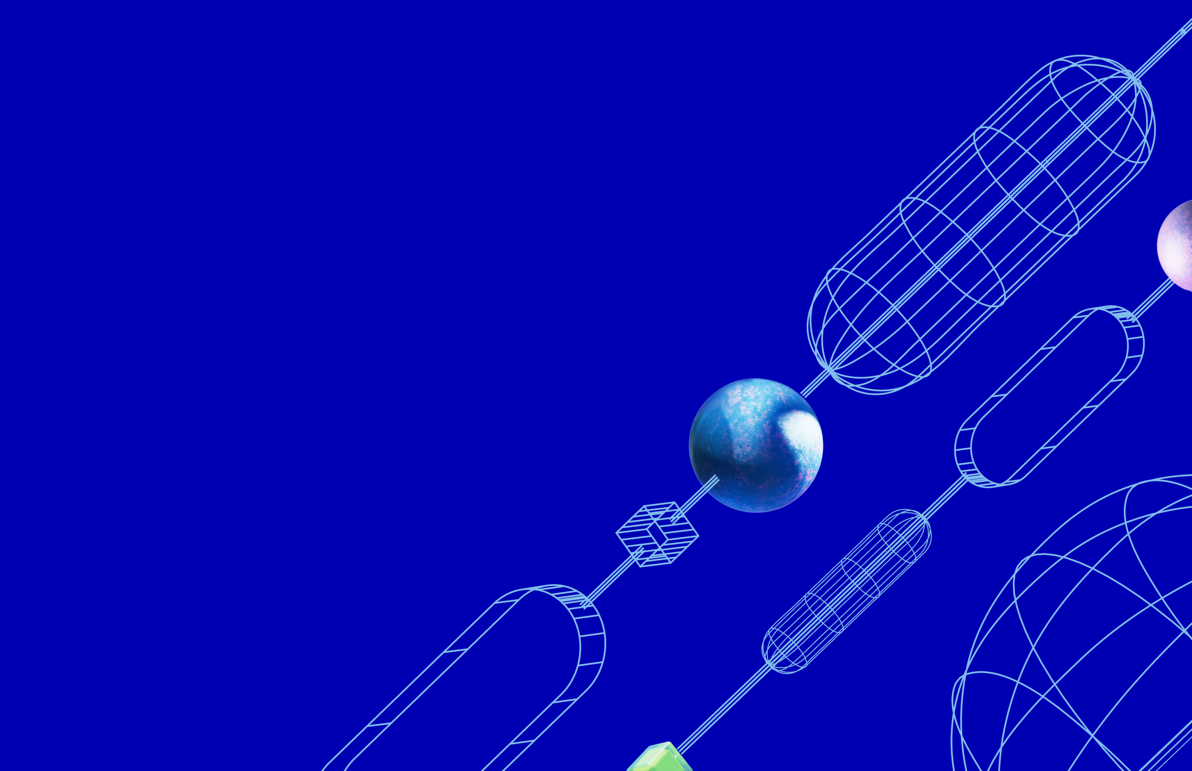 Abstract 3 D shapes in Azure style
