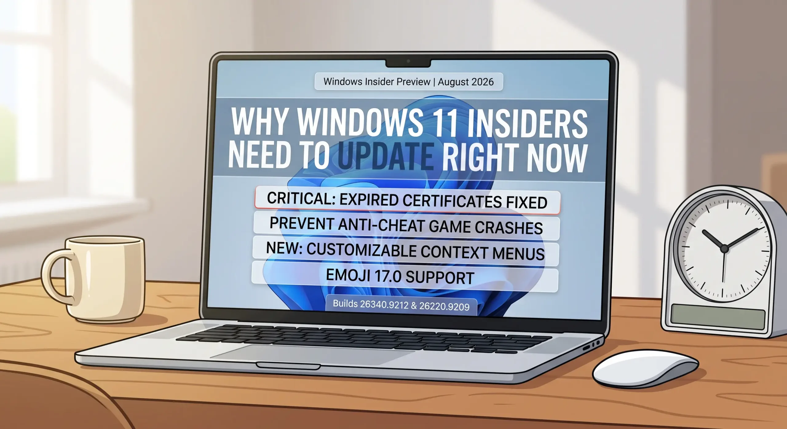 Windows11 insider august17 2026 update - New Windows builds available on 17 August 2026