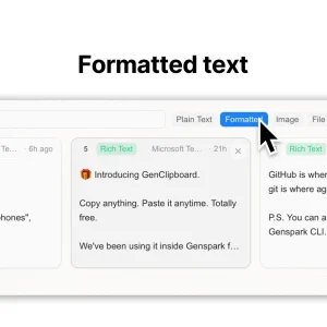 Genclipboard formatted text clips filter