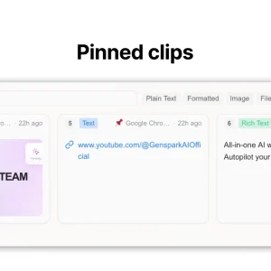 Genclipboard pinned clips filter