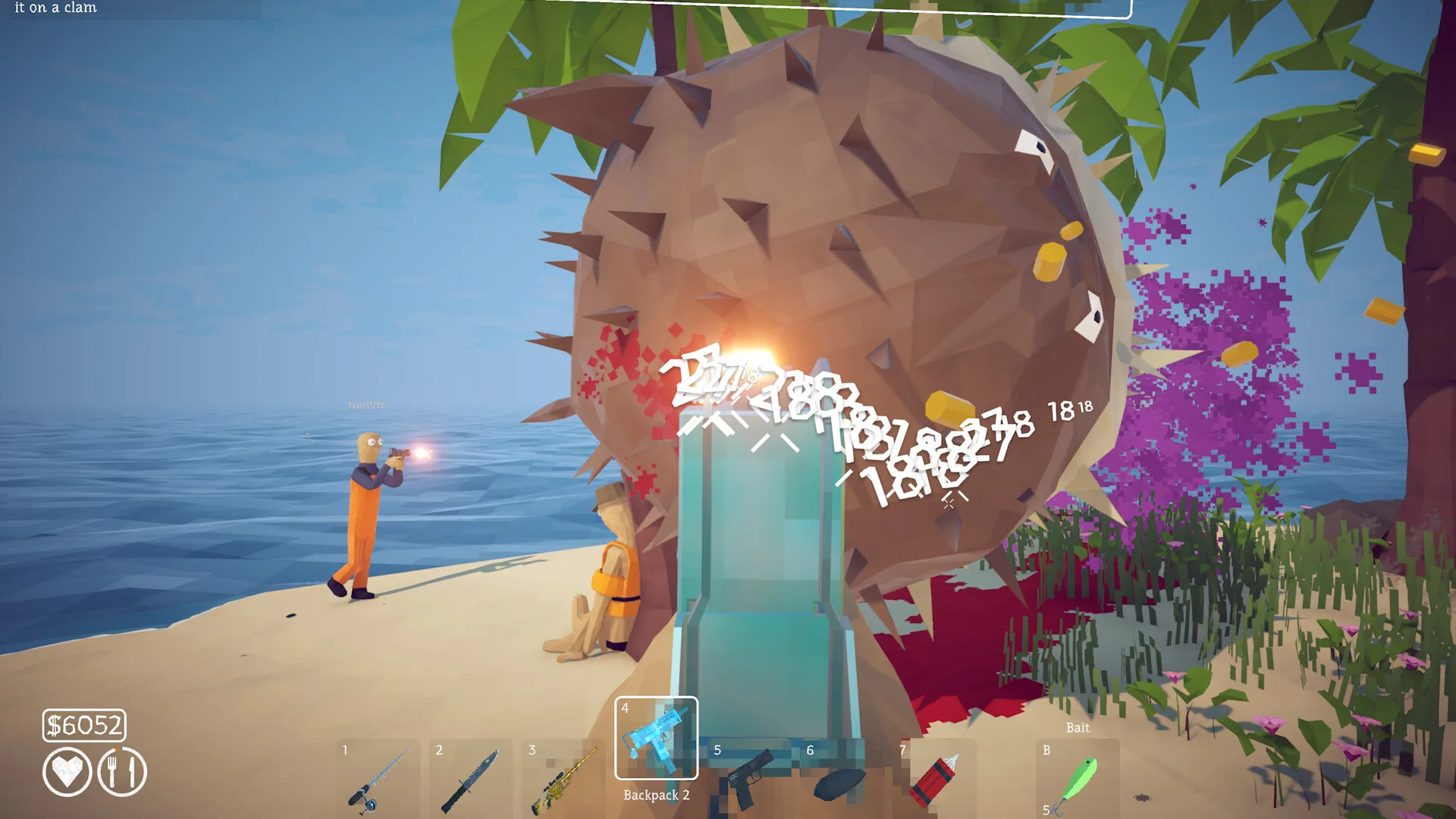 how to fish boss fight spiky creature island