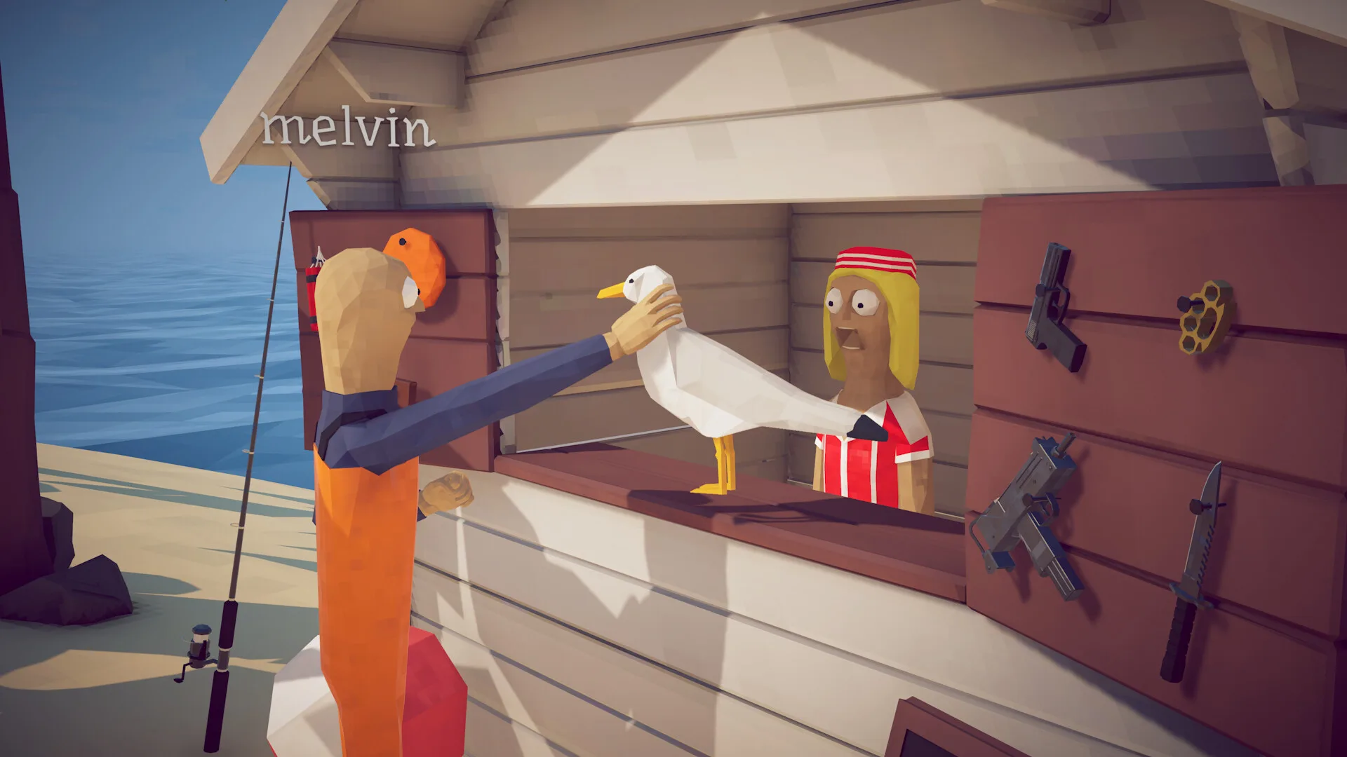 how to fish seagull and weapons shop npc
