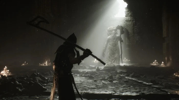 Mortal shell 2 scythe warrior facing pale enemy ruined hall - Mortal Shell II for PC: Guide, Tips & System Requirements