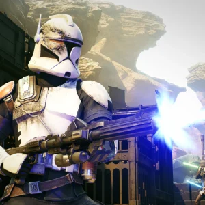 Star Wars Zero Company Clone Trooper Blaster Firing Canyon