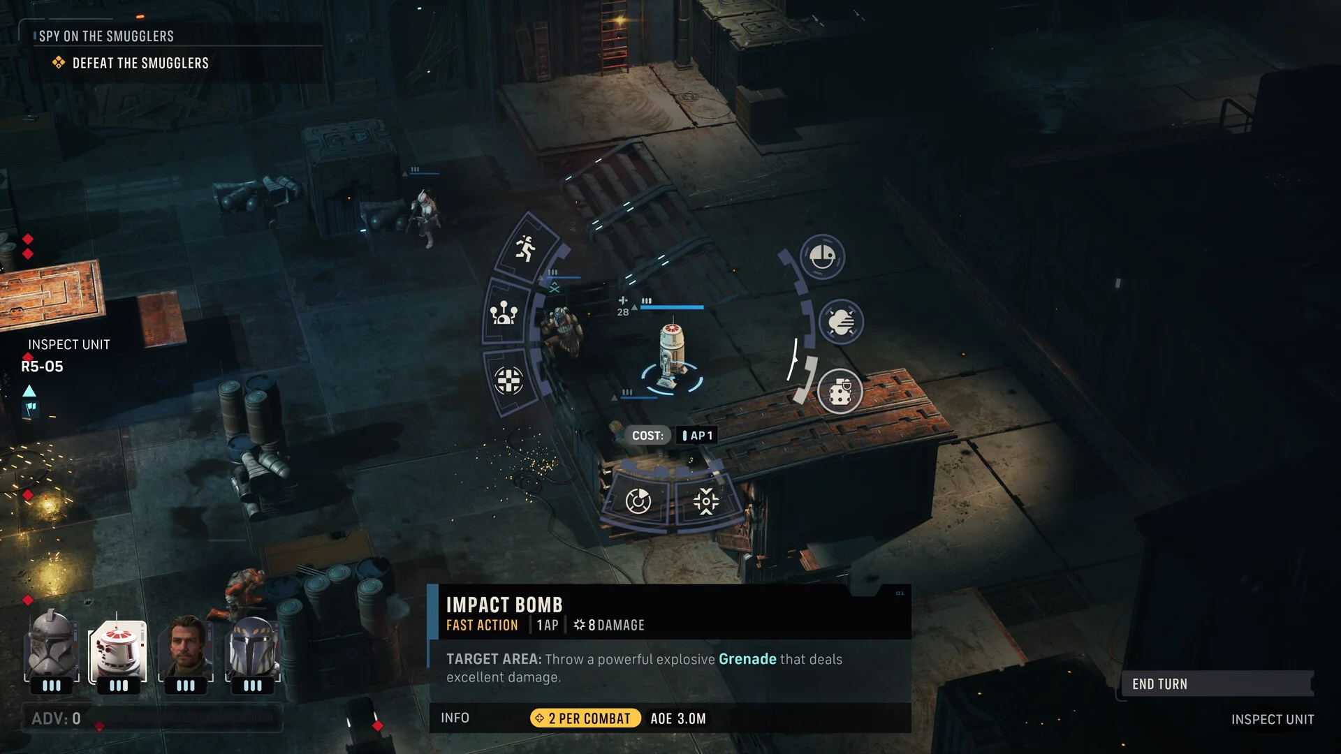 Star Wars Zero Company Impact Bomb Ability Tactical Grid