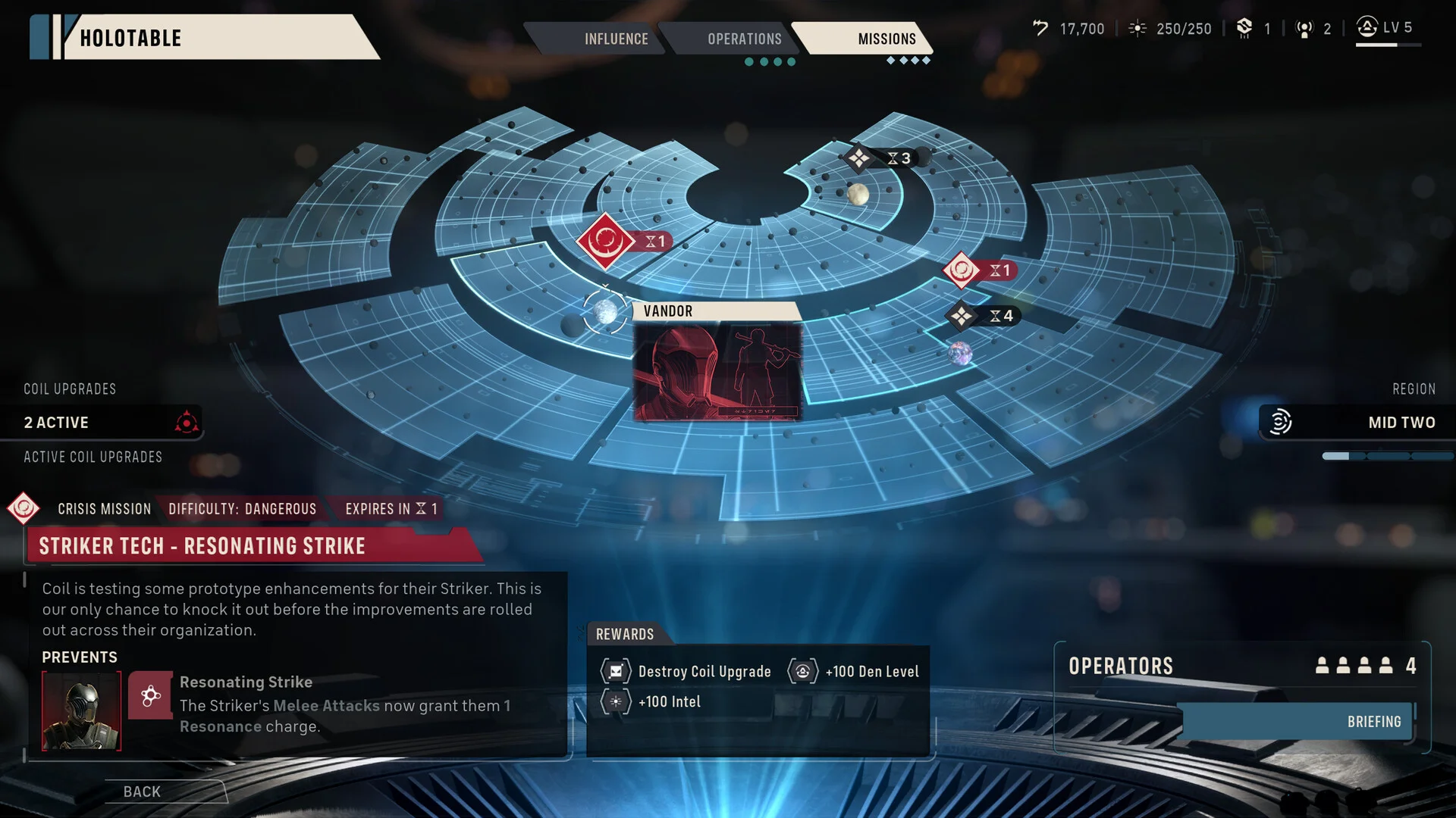 Star Wars Zero Company Operations Mission Select Map Screen