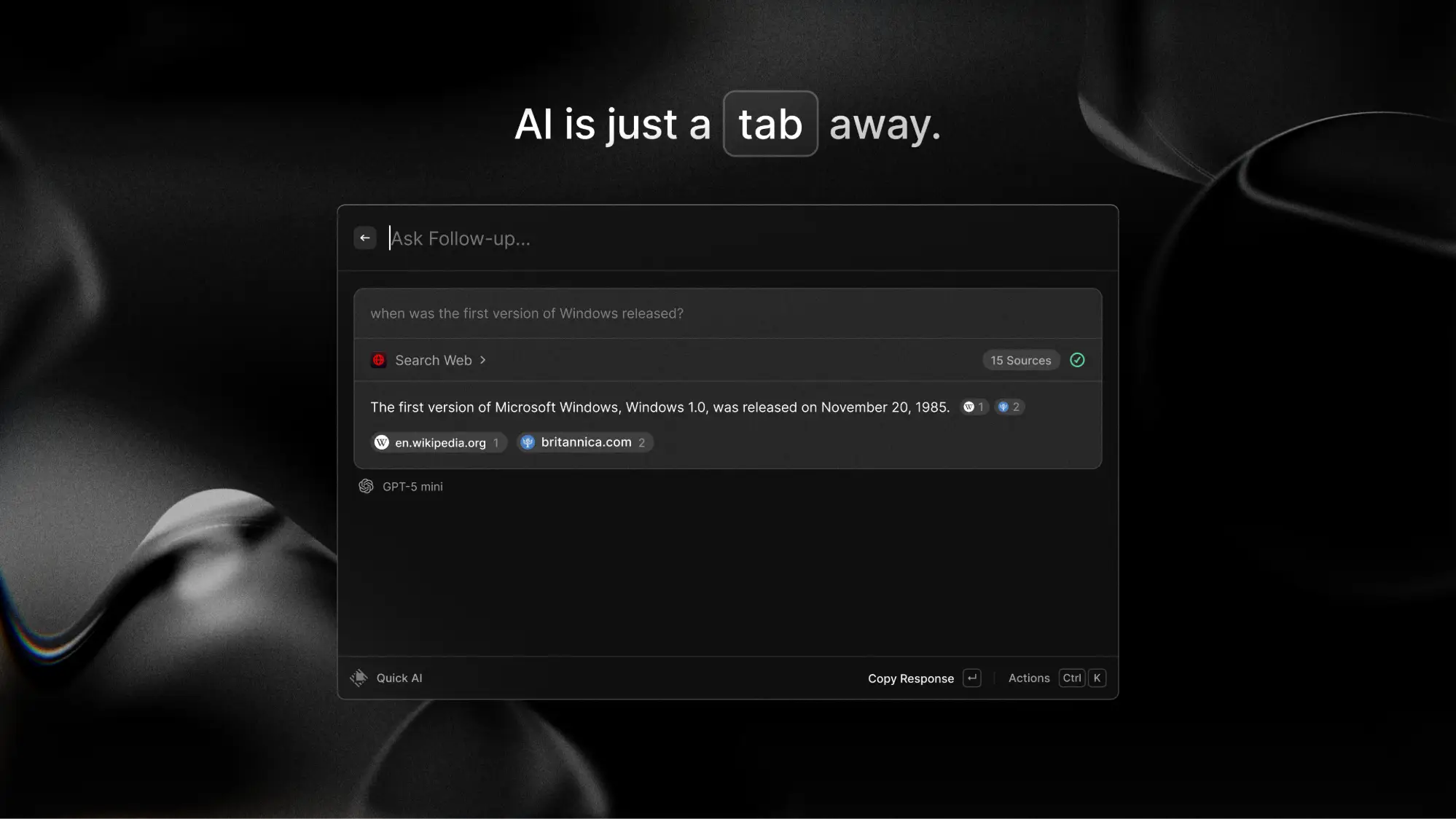 Ai tab - Raycast for Windows: Features, Pricing and Whether You Need It