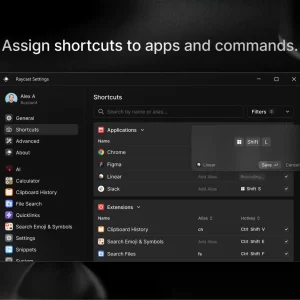 Assign shortcuts