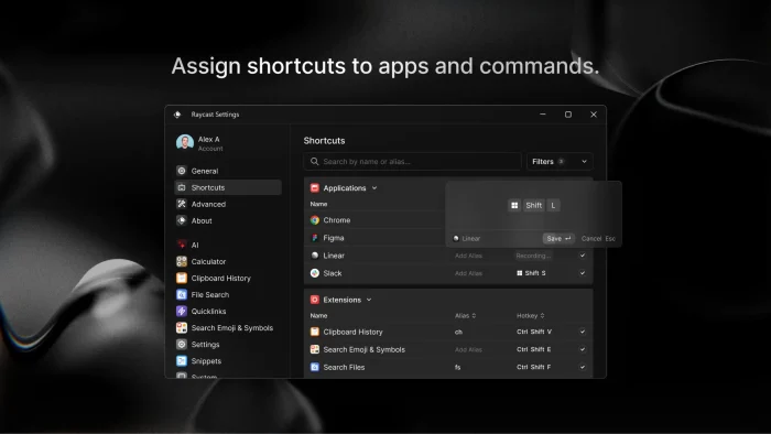 Assign shortcuts - Raycast for Windows: Features, Pricing and Whether You Need It