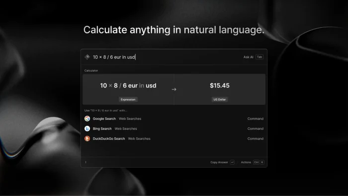 Calculate with natural language - Raycast for Windows: Features, Pricing and Whether You Need It