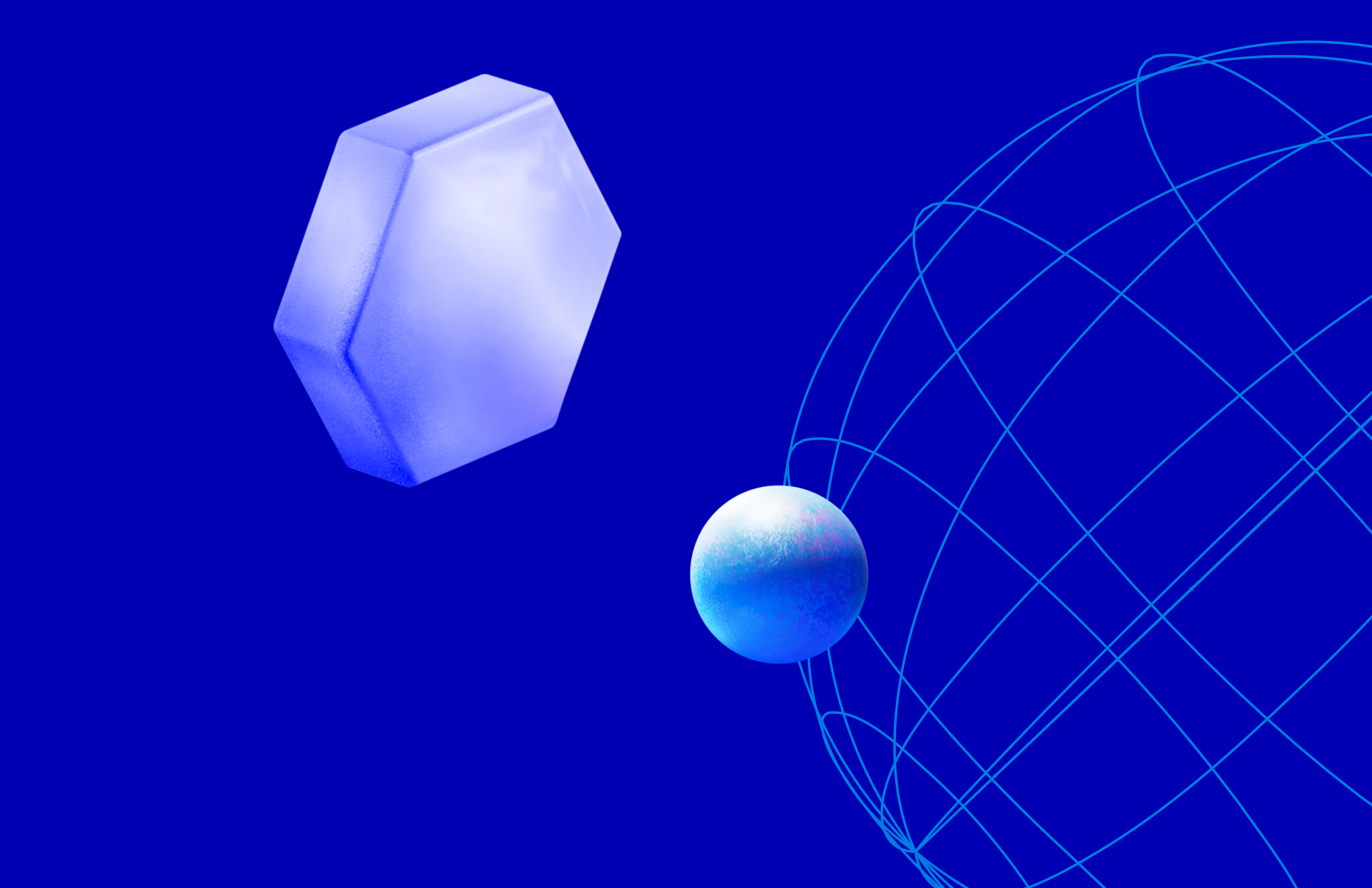 Blue abstract shapes on a blue background