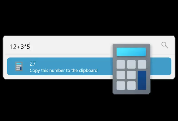 Flow Launcher solving a sum in the search box with the calculator plugin
